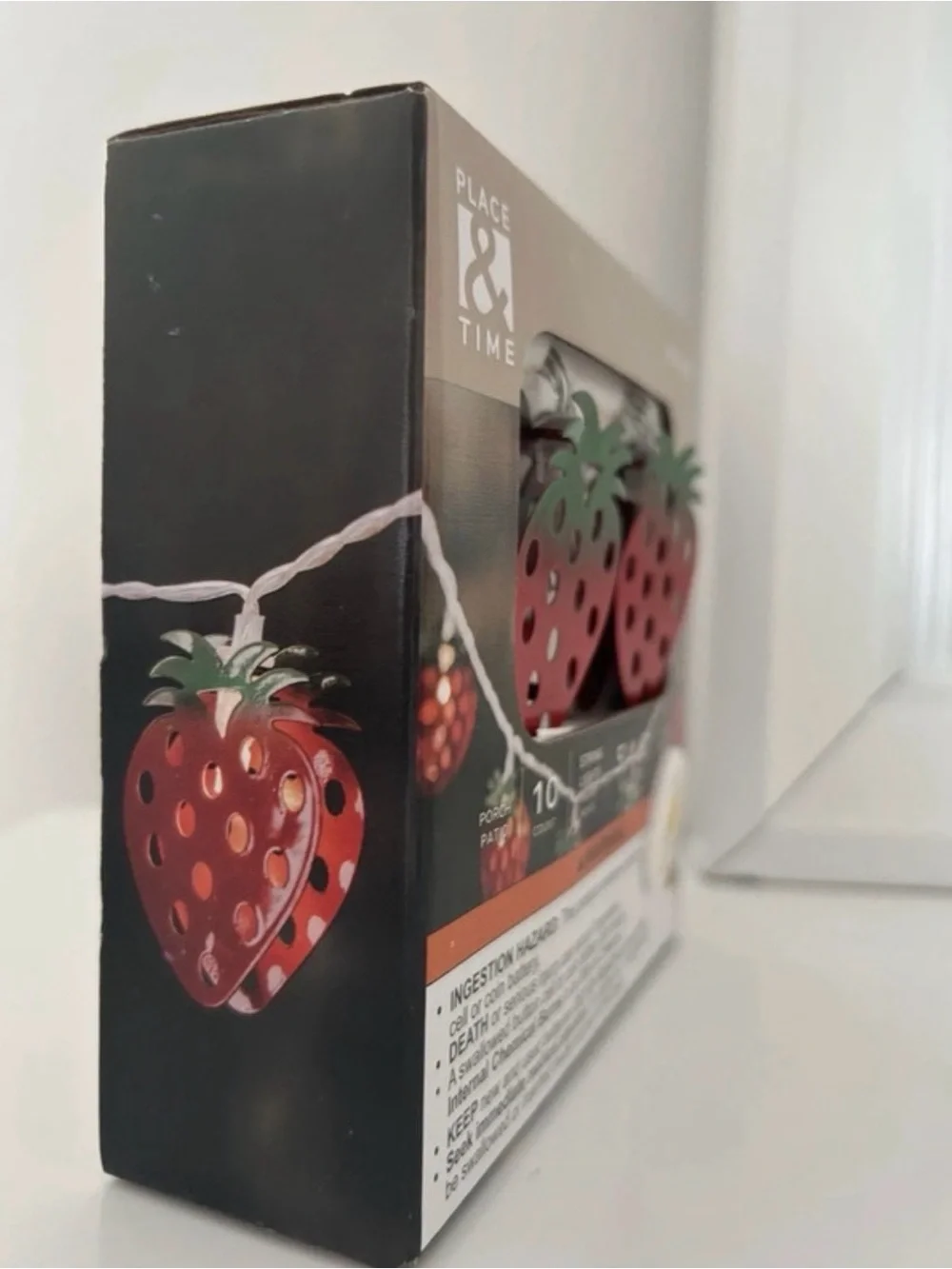 Place & Time Strawberry String Lights - Red & Green Decorative LED